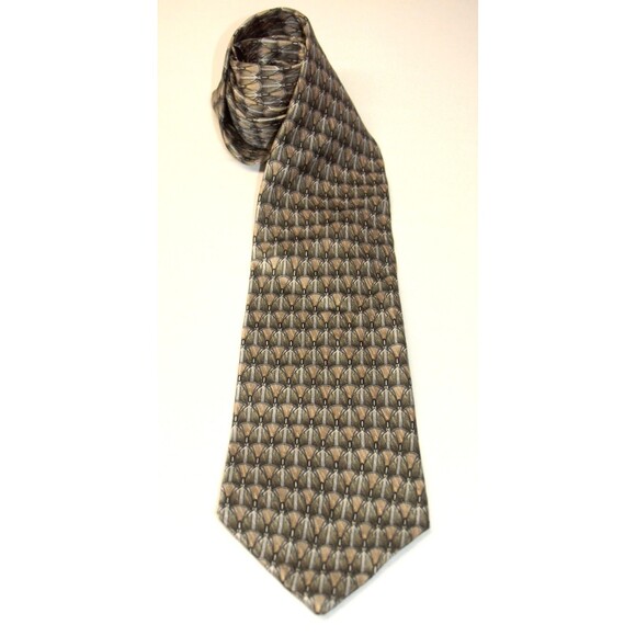 George Machado Italian Silk Men's Tie Necktie Scallop Pattern 4"x59" USA Vintage - Picture 1 of 6